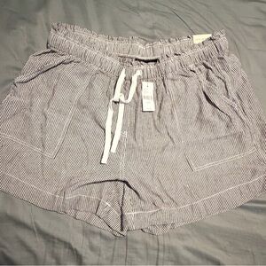 Lane Bryant Black and White Striped Women's Cargo Shorts